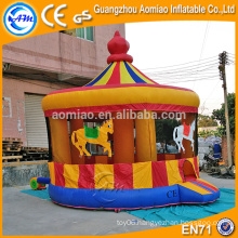 Newest design merry-go-round style commercial bounce house, inflatable baby bouncer with mosquito net